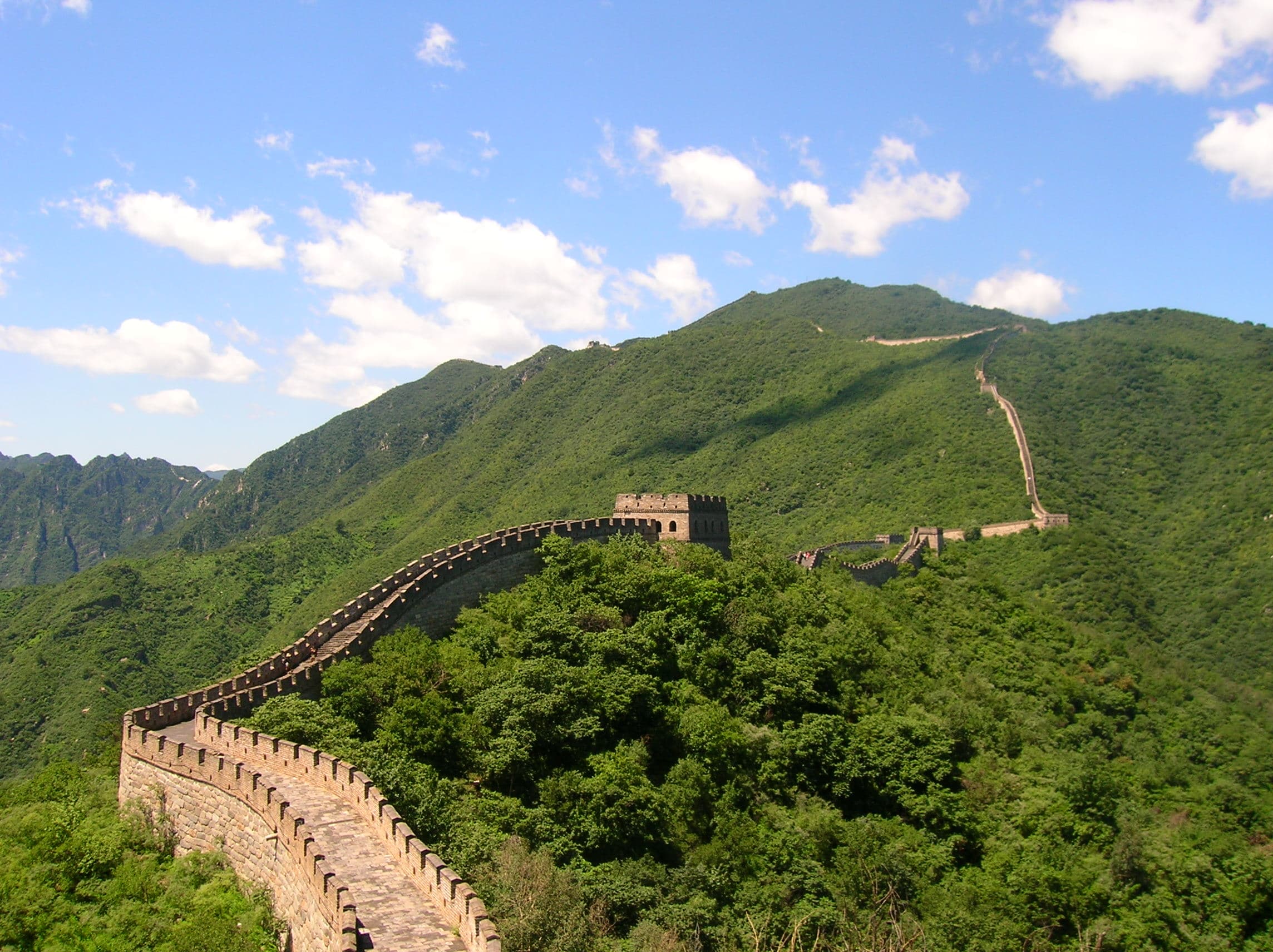 The Great Wall winding across hills near Beijing